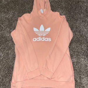Pink adidas trefoil hoodie